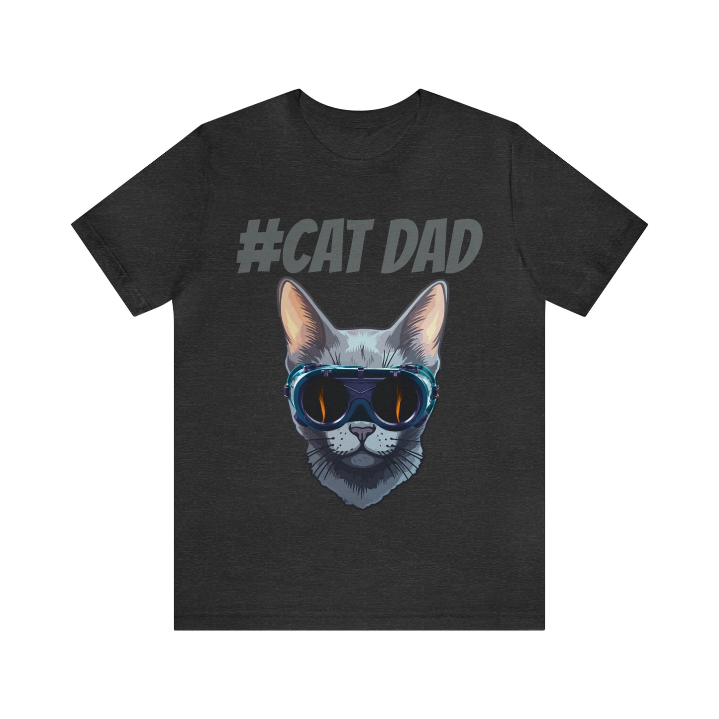 Our "#Cat Dad" t-shirt, perfect for cat lovers who proudly embrace their role as cat dads. Unisex Jersey Short Sleeve Tee