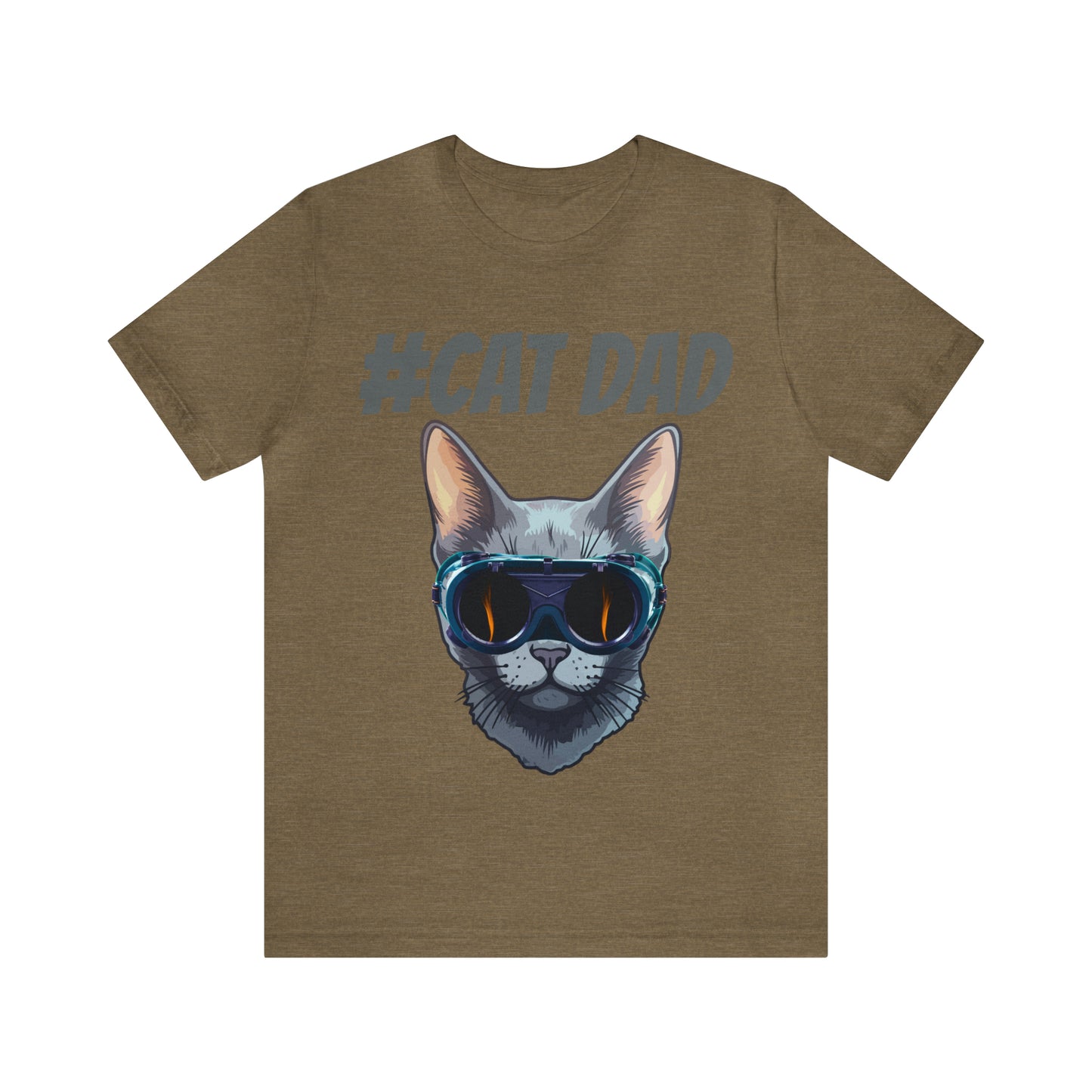 Our "#Cat Dad" t-shirt, perfect for cat lovers who proudly embrace their role as cat dads. Unisex Jersey Short Sleeve Tee